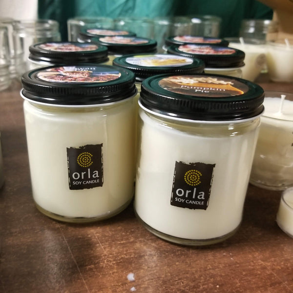 9 oz. salsa jar style natural soy wax candle Orla Soy Candle Rhode Island