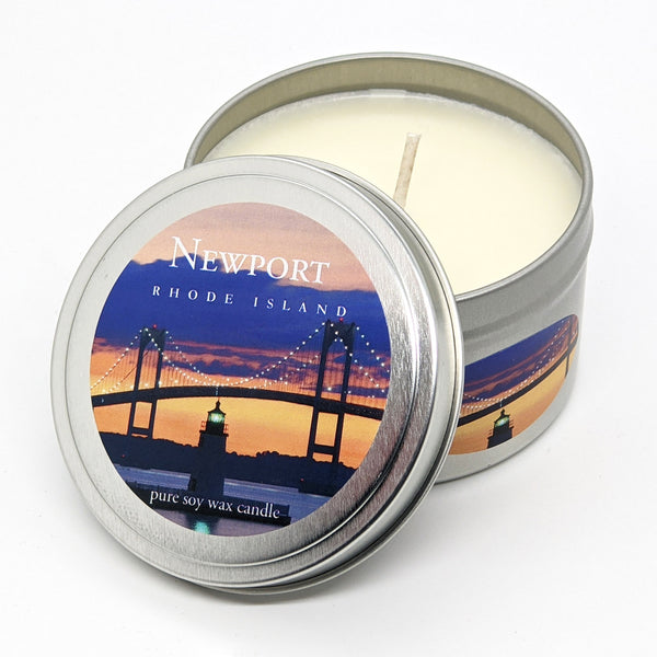 Newport Rhode Island 8 oz. scented candle tin